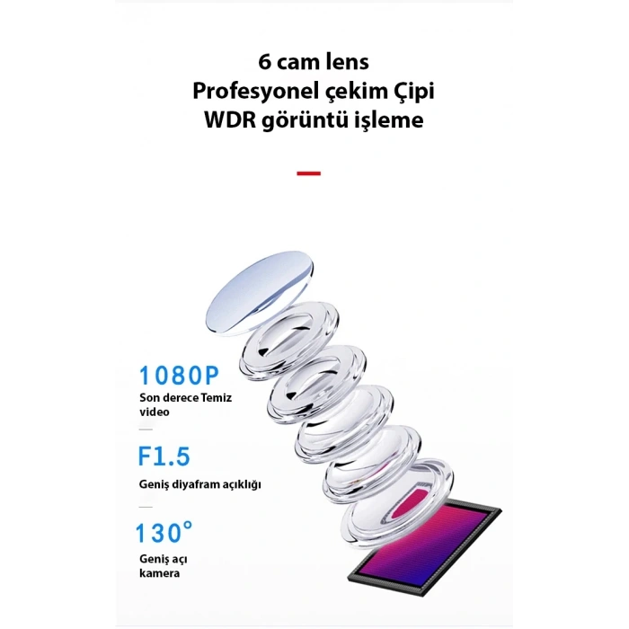 ALLY Q3 Geniş Açılı Gece Görüşlü HD WiFi Araç Kamerası DVR-(5775)