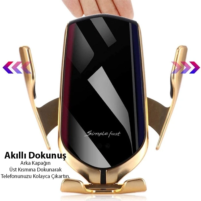 ALLY R2 Qi 10W Kablosuz Şarjlı Havalandırma Araç Telefon Tutucu-(5775)