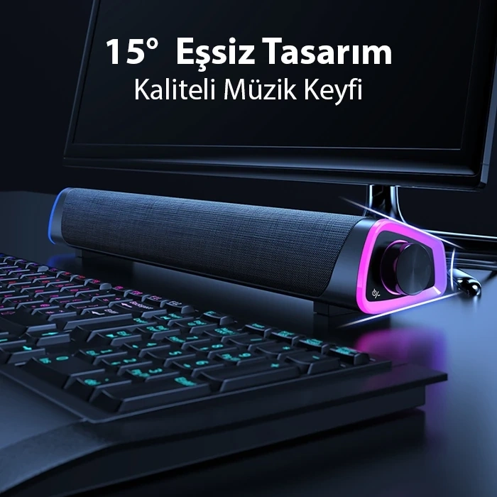 Ally RGB Bas Soundbar Tv Ses Sistemi ve Bilgisayar Masaüstü Bluetooth Hoparlör Subwoofer-(5775)
