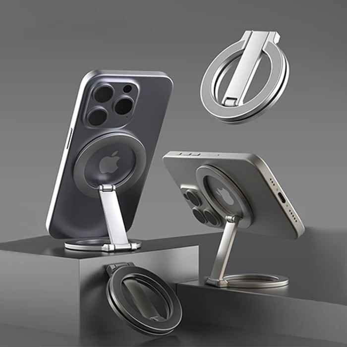 ALLY SJ20 Magsafe Uyumlu Araç İçi Torpido Üstü Manyetik Telefon Tutucu Alüminyum-(5775)