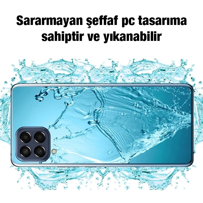 Ally SM Galaxy M53 Kılıf Kamera Korumalı Ultra İnce Şeffaf Silikon Kılıf-(5775)