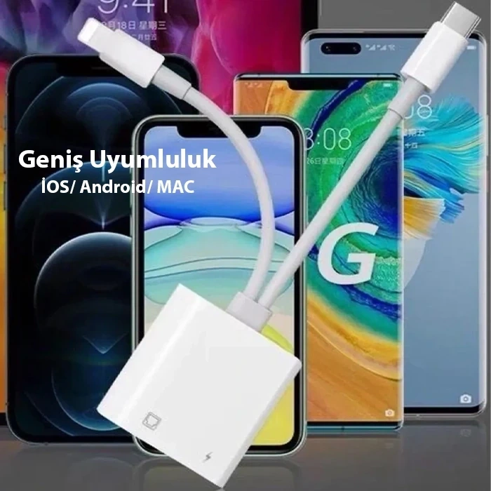 ALLY Type-C To Lightning RJ45 Dönüştürücü Adaptör Ethernet Kablosu-(5775)