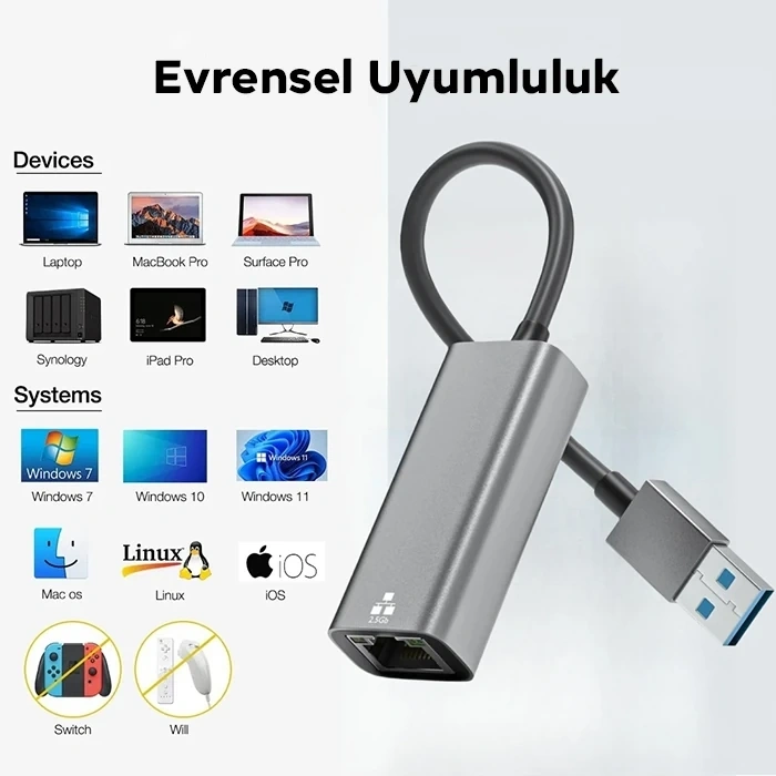 ALLY USB 3.0 to RJ 45 2.5 Gbps Ethernet kablosu-(5775)