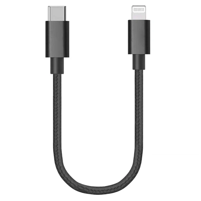 Ally USB-Type C iPhone 20W PD Hızlı Şarj Kablosu 20CM Kısa Kopmaz Halat Kablo-(5775)