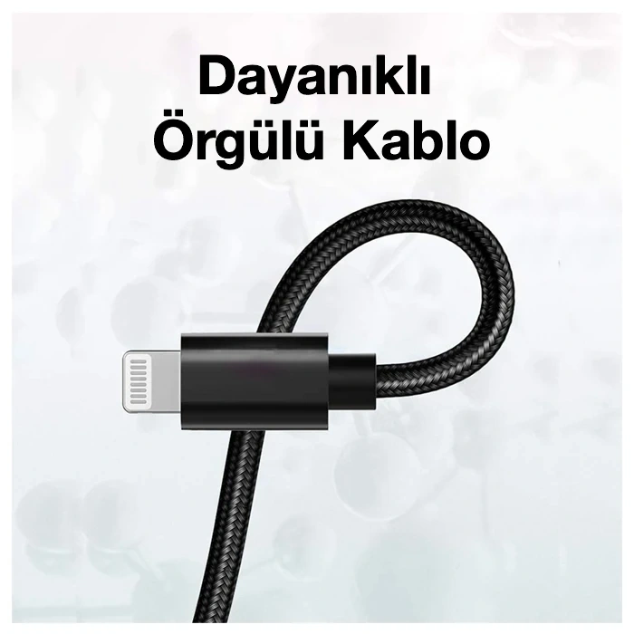 Ally USB-Type C iPhone 20W PD Hızlı Şarj Kablosu 20CM Kısa Kopmaz Halat Kablo-(5775)