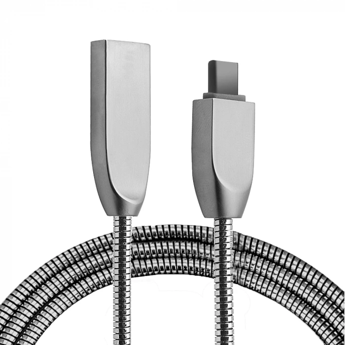 Ally Usb Type-C Zinc Alloy Dayanıklı 24 A Metal Usb Kablo-(5775)