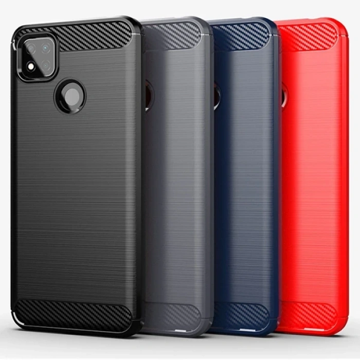 ALLY Xiaomi Redmi 9C Brushed Carbon Fiber Silikon Kılıf-(5775)