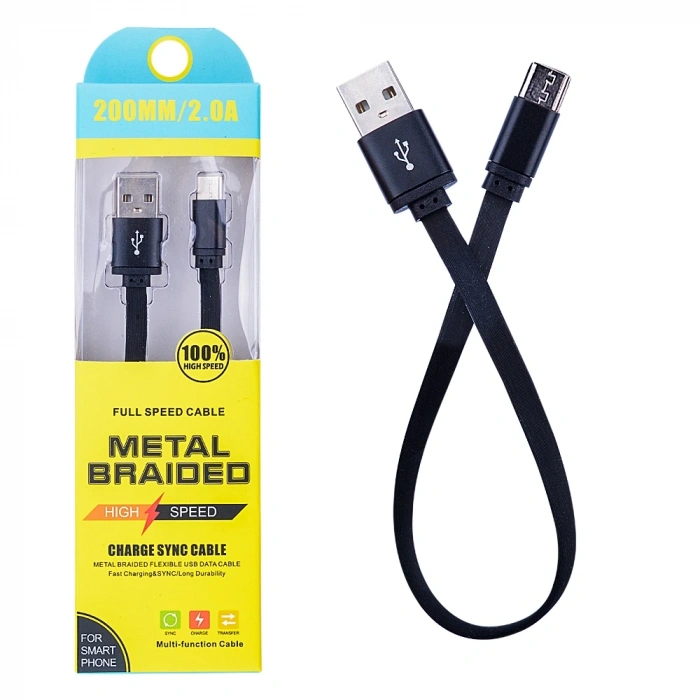 Android Micro 2a 20mm Kısa Yumuşak Dokulu Renkli Usb Kablo-(5775)