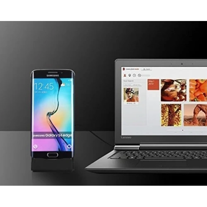 Android Micro Usb Şarj 2in1 Standlı Usb Dock-(5775)