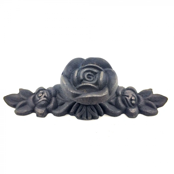 Antika Tarz Dekoratif Pirinç Gül Düğme - 30x100 Mm, Oksit