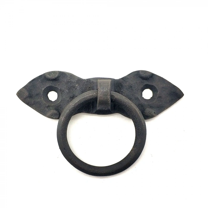 Antika Tarz Dekoratif Pirinç Yaprak Mobilya Kulbu, Kapı Kilit Halkası - 80 Mm, Oksit