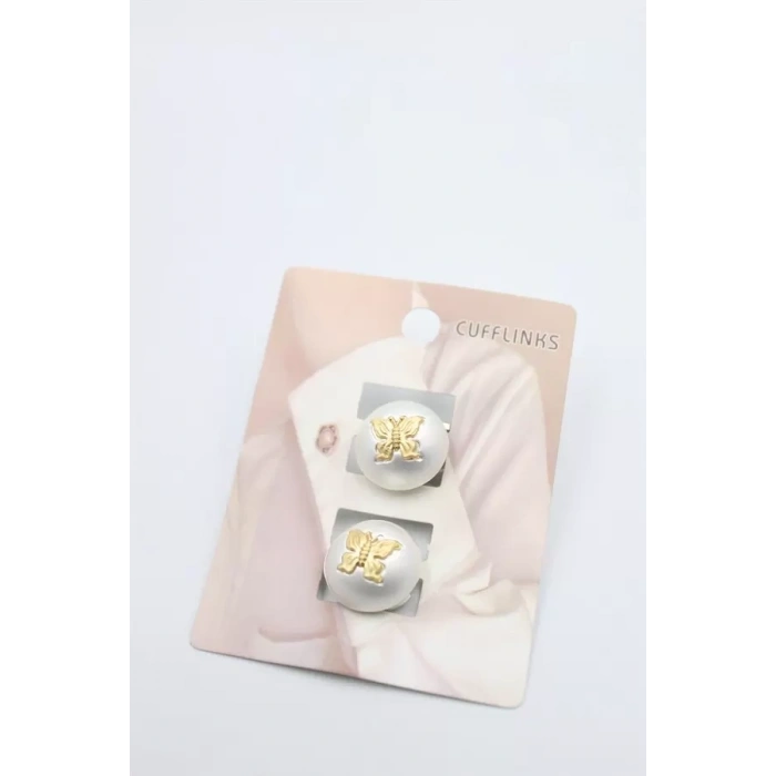 Arı Düğme Broş - Altın