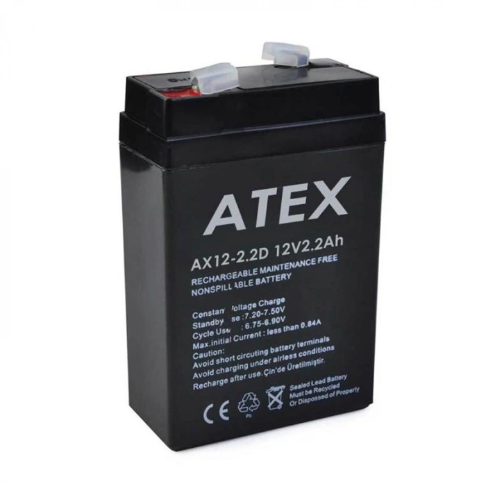 ATEX 12 VOLT - 2.2 AMPER DİK KARE AKÜ (70 X 46 X 101 MM) (4767)