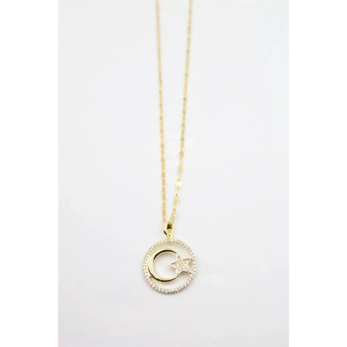 Ay Yıldız Kolye - Altın