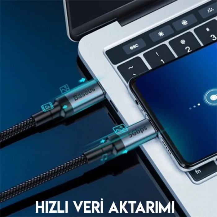 Baseus Cafule series Type-C PD3.1 Gen1 60W(20V/3A) 5Gbps Usb Şarj Kablasu 1metre-(5775)
