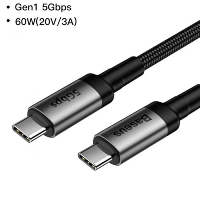 Baseus Cafule series Type-C PD3.1 Gen1 60W(20V/3A) 5Gbps Usb Şarj Kablasu 1metre-(5775)