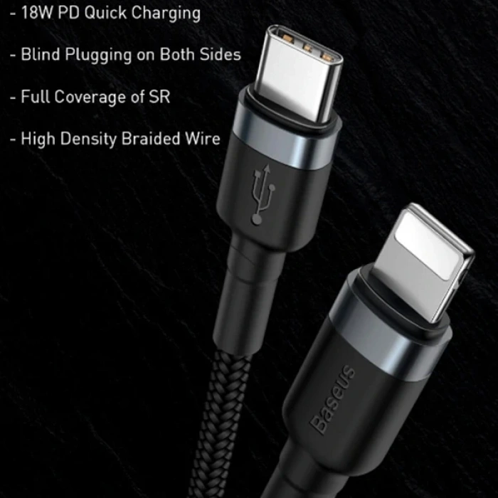 Baseus Cafule Series Type-C To İPhone PD18W Hızlı Şarj Kablosu 1Metre-(5775)