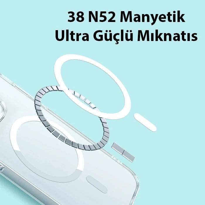 Baseus Crystal iPhone 14 6.1 Magsafe Silikon Kılıf + Tempered Ekran Koruyucu Set-(5775)