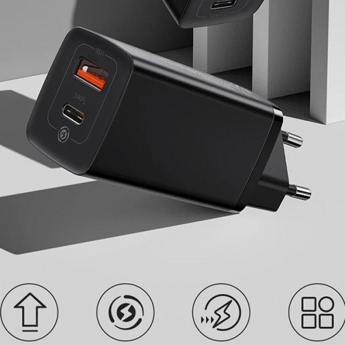 BASEUS GAN2 Lite 65W Hızlı Şarj Aleti PD Quick Charging-(5775)