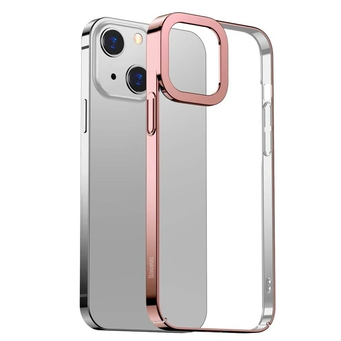 Baseus Glitter iPhone 13 6.1inç Kılıf Renkli Kenar Şeffaf Silikon-(5775)