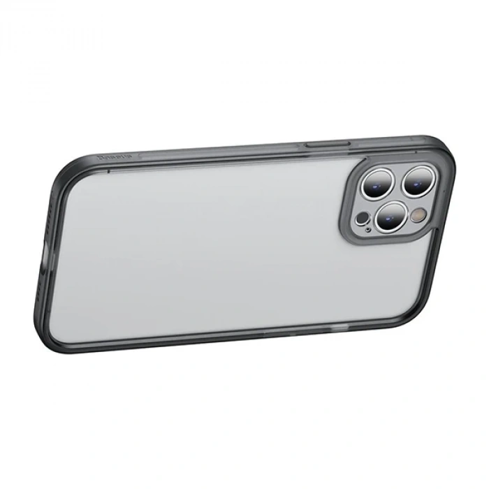 Baseus iPhone 12 Pro Max Kamera Lens Koruyuculu Frame Kılıf-(5775)