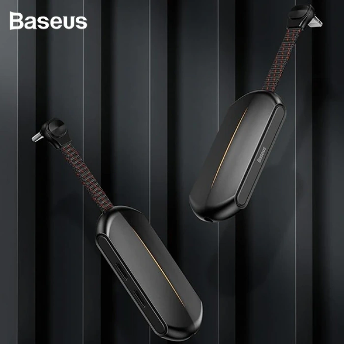 Baseus L47 3in1 2X iPhone Lightning başlık Ve 3.5mm Kulaklık Çıkışlı Şarj Adaptörü-(5775)