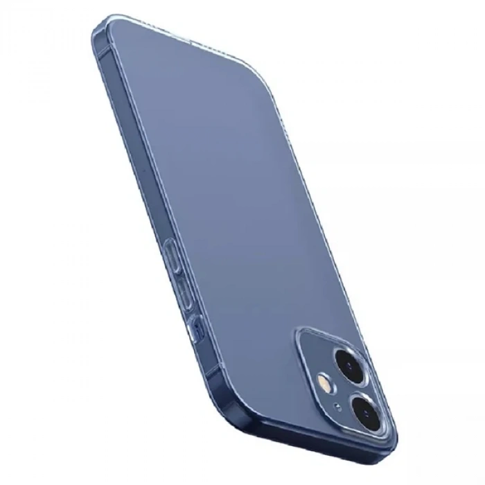Baseus Simple Case iPhone 12 6.1 İnce Şeffaf Silikon Kılıf Kamera Korumalı-(5775)