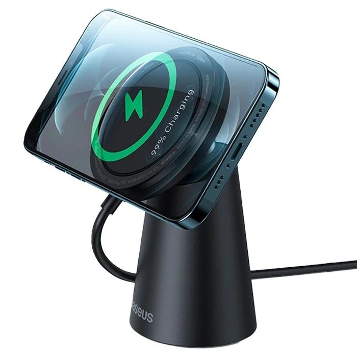 Baseus Simple iPhone 15-14 -13-12 Serisi Manyetik Kablosuz Şarj Standı-(5775)