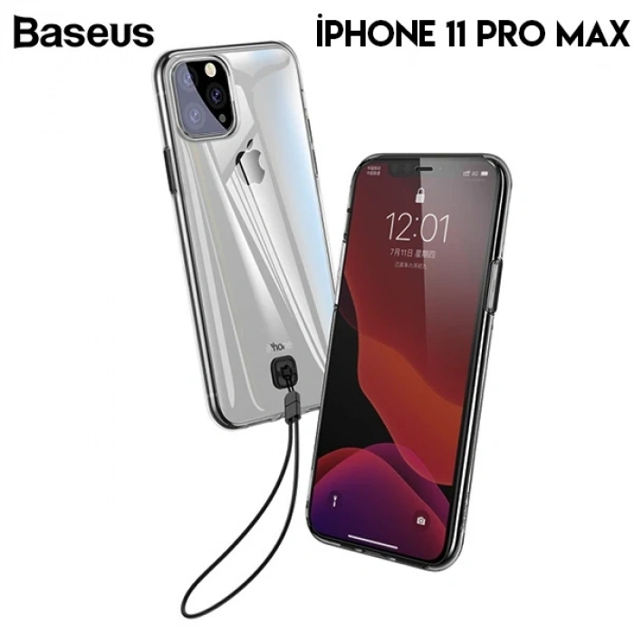 Baseus Transparent Key İPhone 11 Pro Max 6.5inch (2019) Şeffaf Silikon Kılıf-(5775)