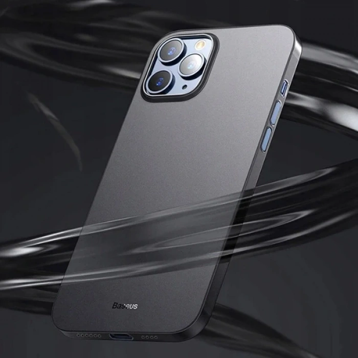 Baseus Wing Case İPhone 12 6.1 Kılıf Ultra İnce Lux Mat Şeffaf Kılıf-(5775)