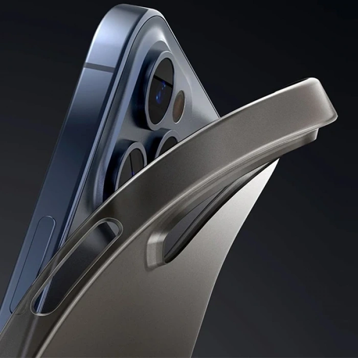 Baseus Wing Case İPhone 12 Pro 6.1 Kılıf Ultra İnce Lux Mat Şeffaf Kılıf-(5775)