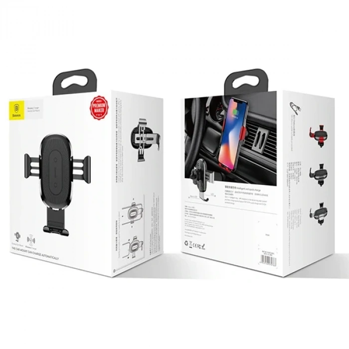Baseus Wxyl-01 Araç İçi Telefon Tutucu ve Kablosuz Şarj Aleti-(5775)