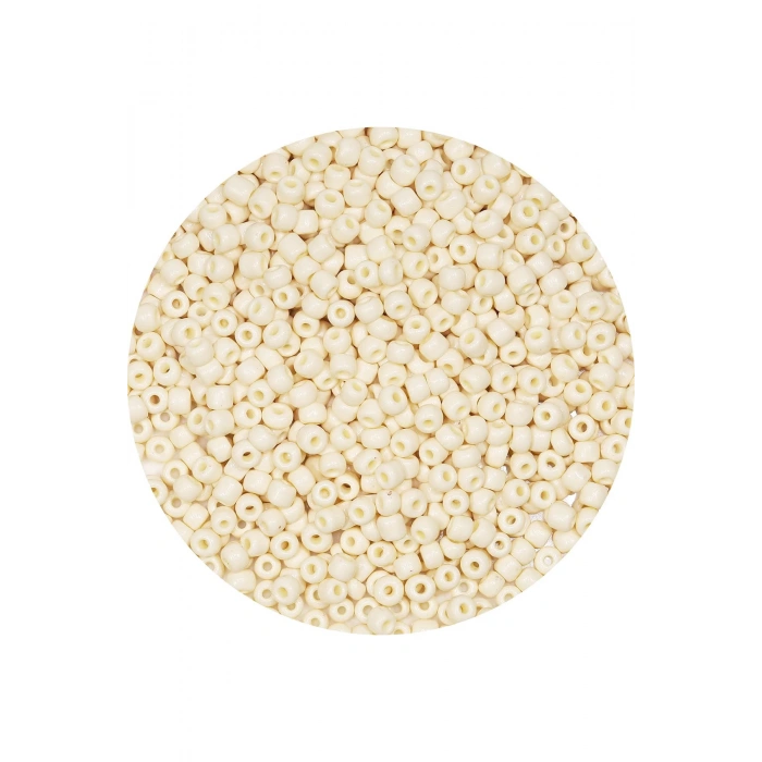 Beyaz Renk 4 mm Yaklaşık 220 adet/20 gram Cam Boncuk Oya Yazma Bileklik ve Kolye