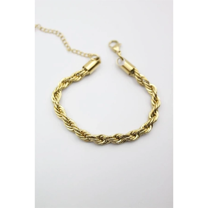 Burgu Çelik Bileklik 4mm - Altın