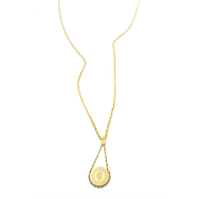 Burgu Zincir Çeyrek Kolye - Altın