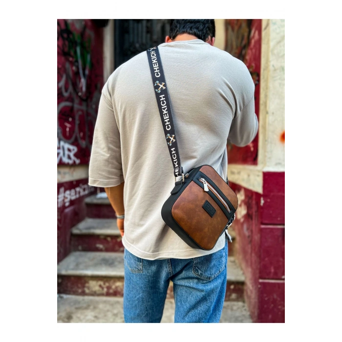 CH102 - Stealht Kare Erkek Çanta SIYAH/TABA