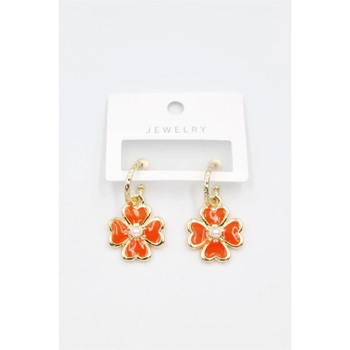 Çiçek Küpe - Turuncu