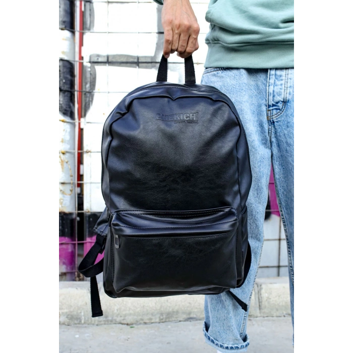 CNT006 - Cilt Deri Erkek Sırt Çantası SIYAH