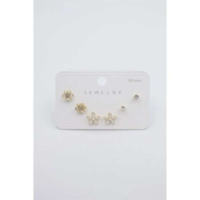 Çoklu Set Küpe - Altın