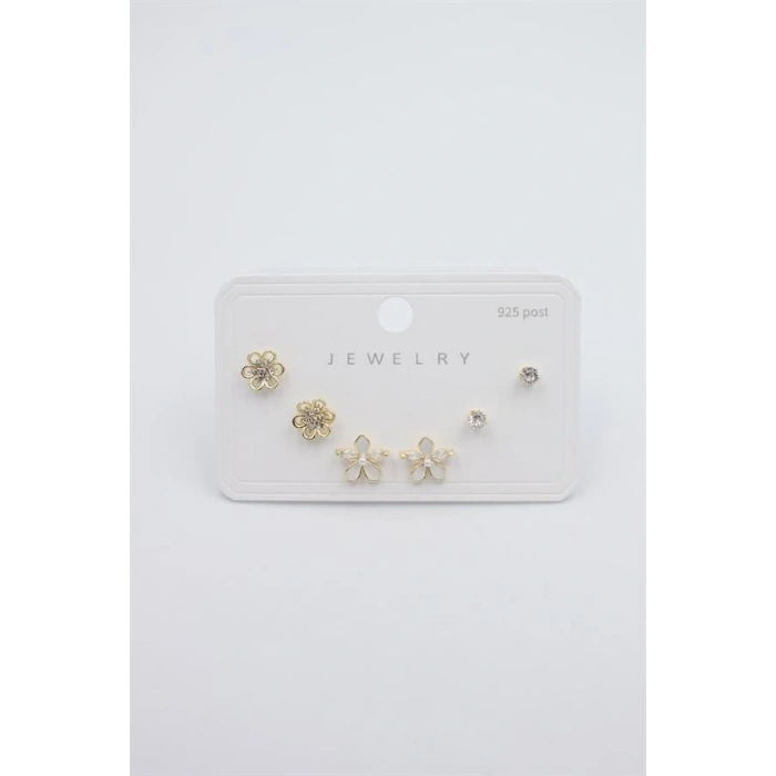 Çoklu Set Küpe - Altın