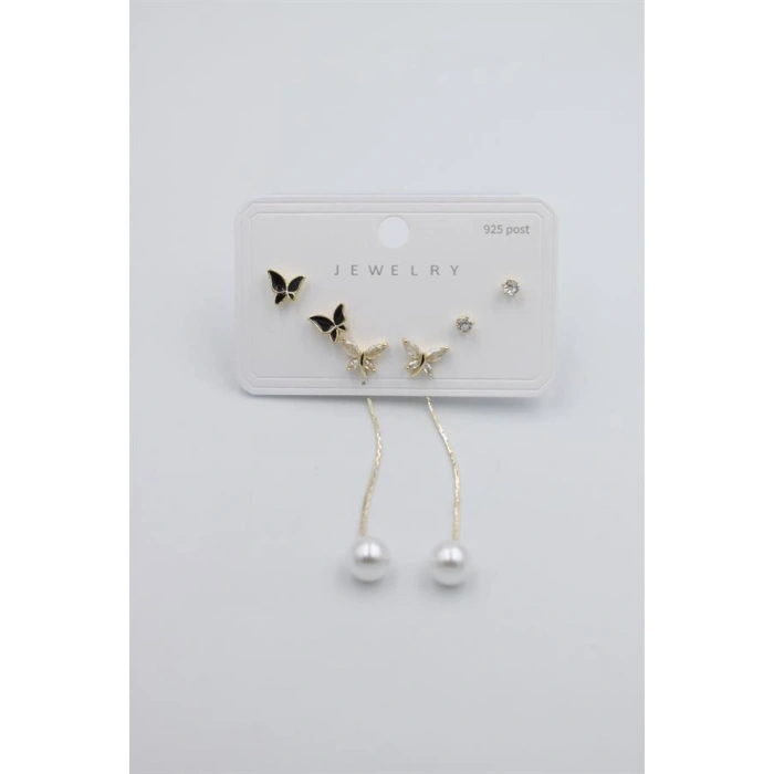 Çoklu Set Küpe - Altın