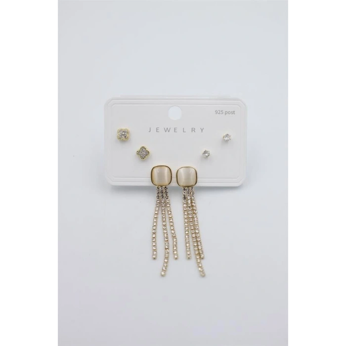 Çoklu Set Küpe - Altın