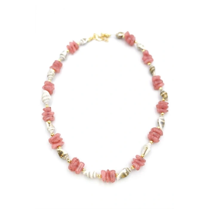 Deniz Kabuğu Kolye - Nar Çiçeği