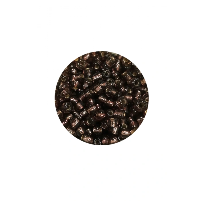 Dökme Cam Kum Boncuk (8/0) 3 mm - 20 Gram - Şefaff Alacalı Kahve - BNC172