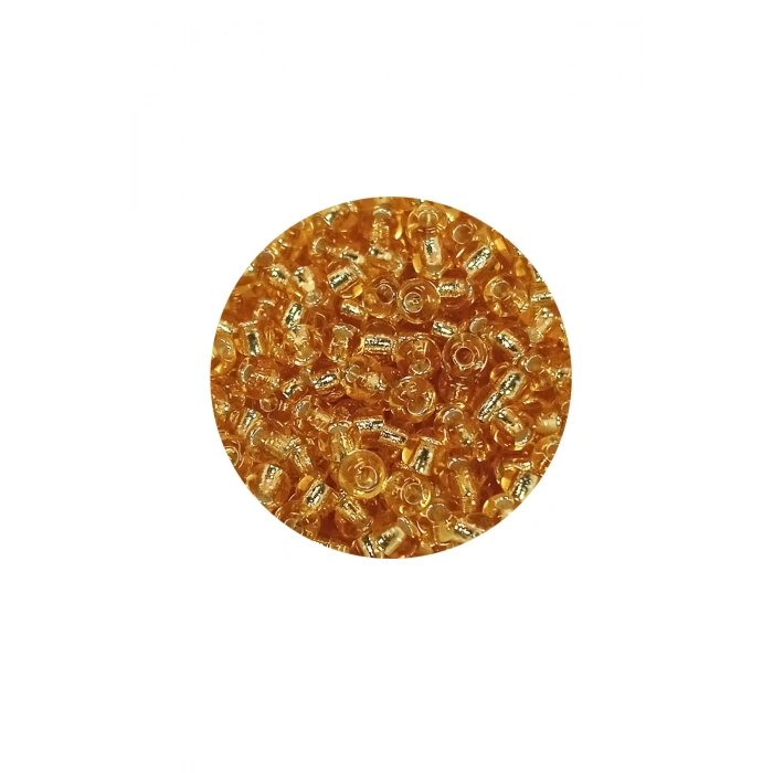 Dökme Cam Kum Boncuk (8/0) 3 mm - 20 Gram - Şeffaf Koyu Sarı - BNC176