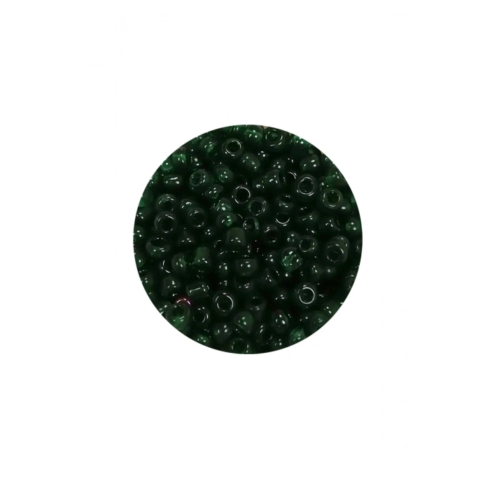 Dökme Cam Kum Boncuk (8/0) 3 mm - 20 Gram - Şeffaf Koyu Yeşil - BNC155