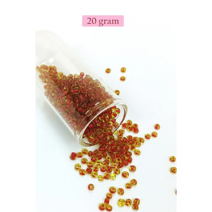 Dökme Cam Kum Boncuk (8/0) 3 mm - 4 Renk - Toplam 80 Gram - BNC424