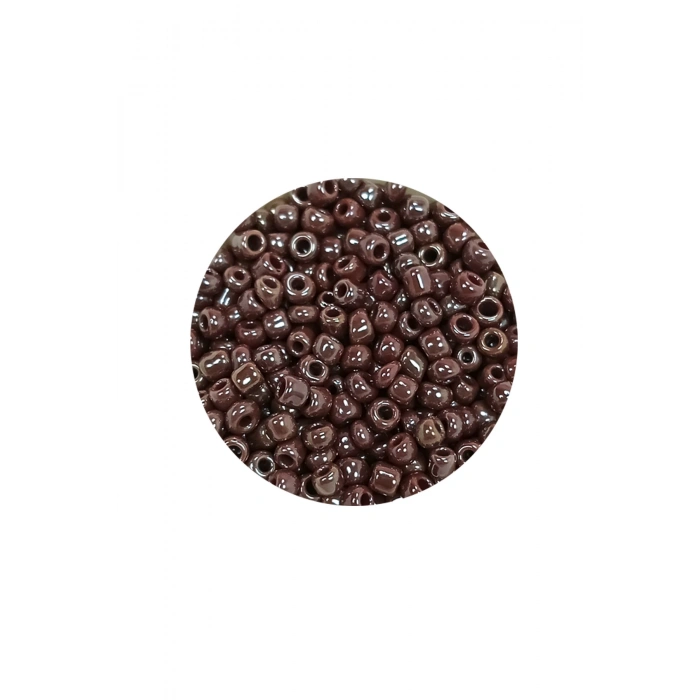 Dökme Cam Kum Boncuk (8/0) 3 mm - 60 Gram - Parlak Koyu Kestane - BNC209