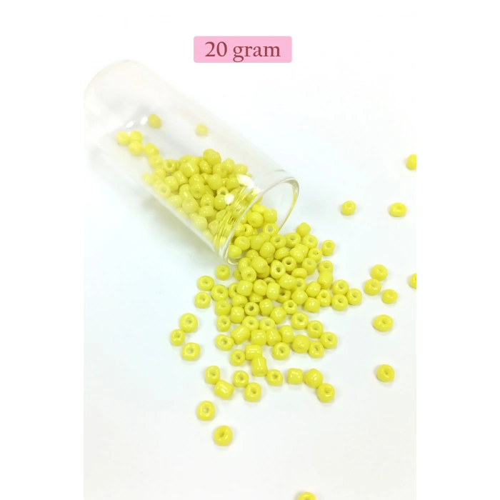 Dökme Cam Kum Boncuk Büyük Boy (6/0) 4 mm - 4 Renk - Toplam 80 Gram - BNC411