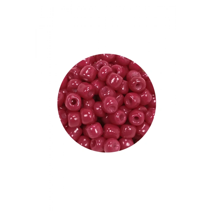 Dökme Cam Kum Boncuk Büyük Boy (6/0) 4 mm - 60 Gram - Bordo - BNC133